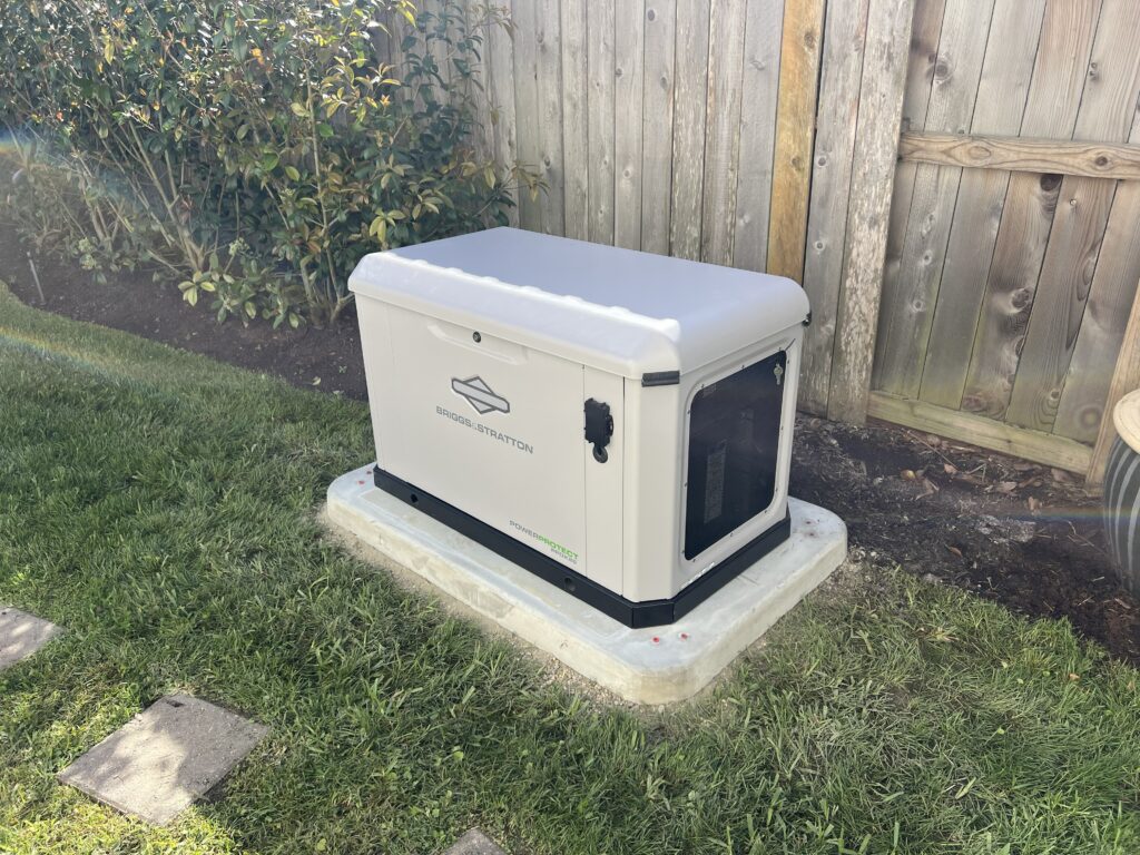 Properly installed standby generator